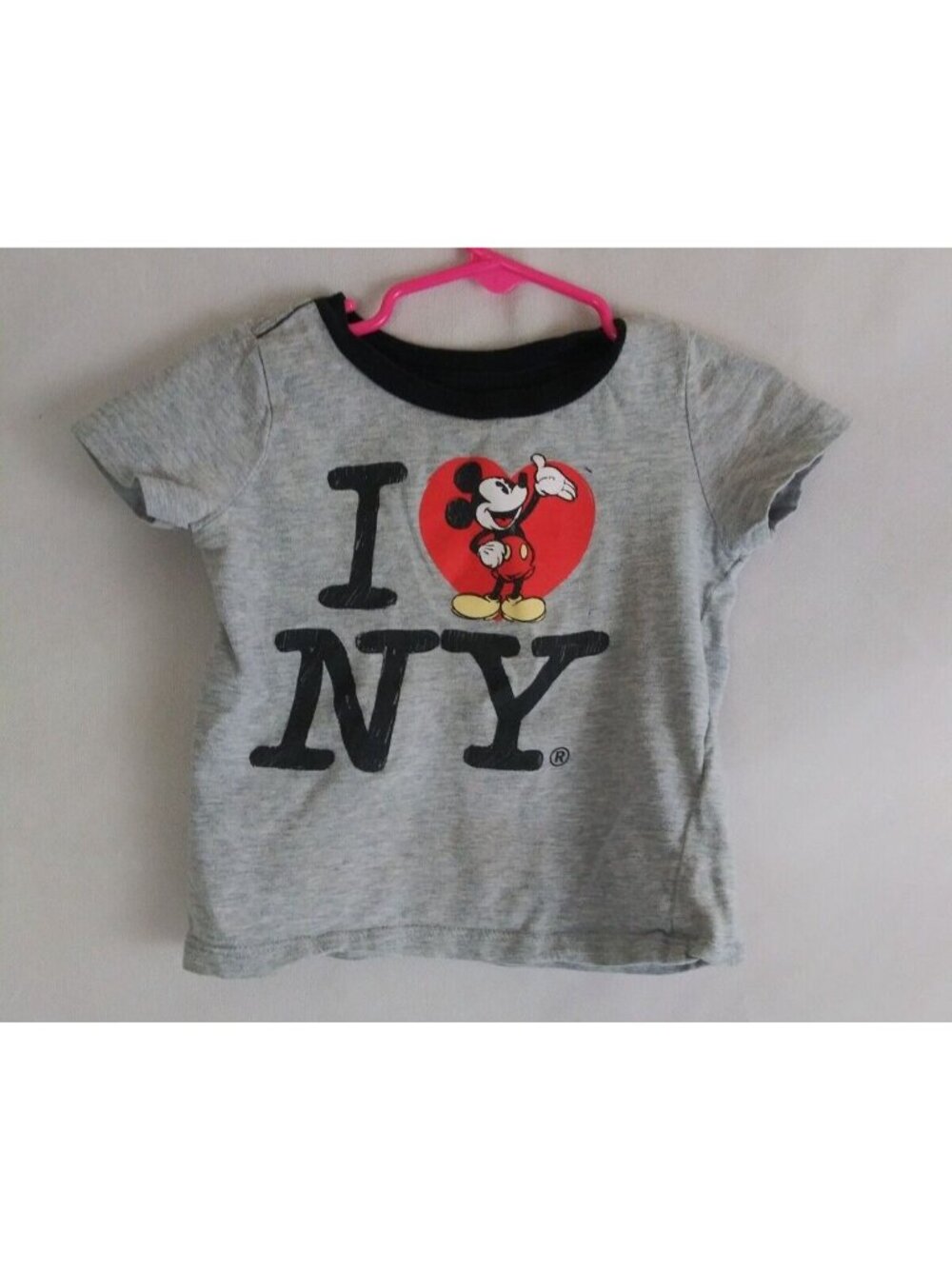 Disney Store Disney Baby I Love NY Mickey Mouse Gray T-Shirt Infant Size 12-18 M